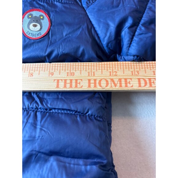 Baby Blue Puffer Snowsuit With Hood & Bear Patch 12-18 months - Picture 5 of 13